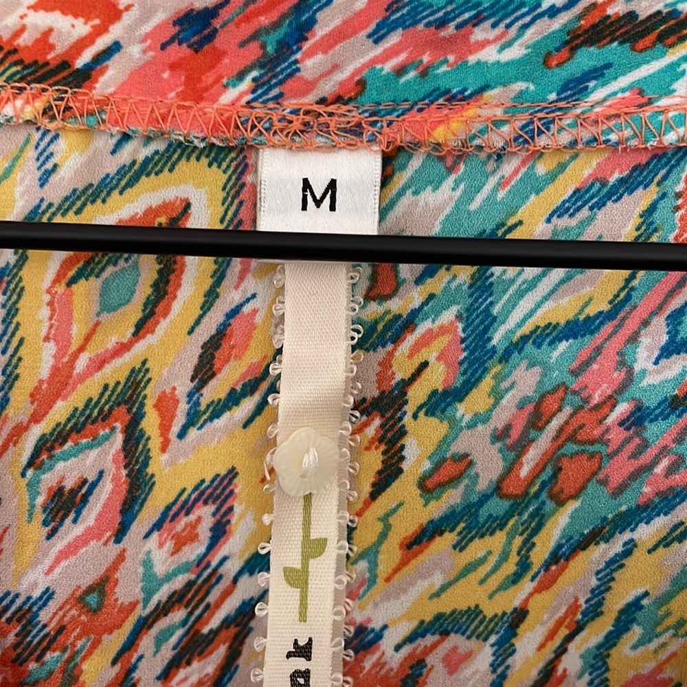 Anthropologie | Uncle Frank | Rainbow Multicolor Kimono Pom Pom Tunic Medium - Picture 9 of 10